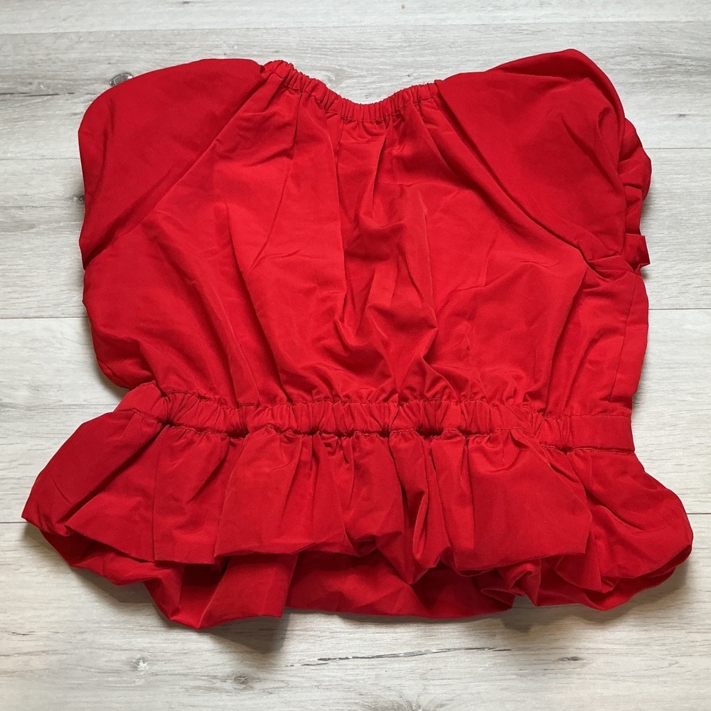 LOFT Puff Sleeve Blouse Women Medium Red New With Tags - Picture 6 of 6